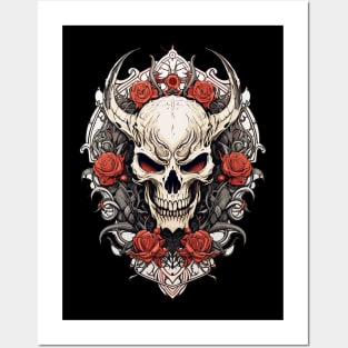 Eternal Love: Skull and Roses Posters and Art